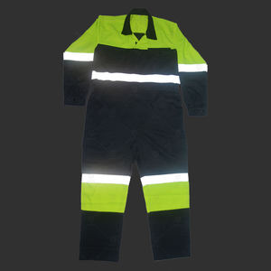 Two Tone Safety Work Coverall Hi Vis Reflective <b>Tape</b> Custom Logo Cotton Polyester Industrial Worker Wear Protective Uniform - Product Image 3