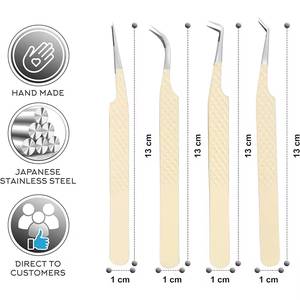ชุดแหนบต่อขนตาสแตนเลสแบบแม่นยำ ปลายเรียบ สำหรับอุปกรณ์ต่อขนตา - Product Image 5