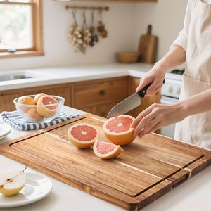 Tagliere Grande in Legno di Acacia Resistente 20*15 Pollici con Scanalatura per Succhi, Spesso, per BBQ e Uso Domestico - Product Image 1