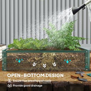 Galvanized 4x4 Steel <b>Frame</b> Raised Garden Bed Green for Vegetables Flowers <b>Plants</b> Herbs-Garden Buildings - Product Image 6