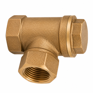 1/2" Bronze Angle Check Valve <b>PTFE</b> Manual Operation Integral Seat Medium Temperature Screwed Female End for Water Industry - Product Image 2