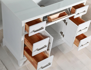 Modern Luxury Solid Wood Plywood Floor Mounted Vanity <b>Mirror</b> Set Drawers Soft Closing 60 Inch White Bathroom Cabinet for - Product Image 4