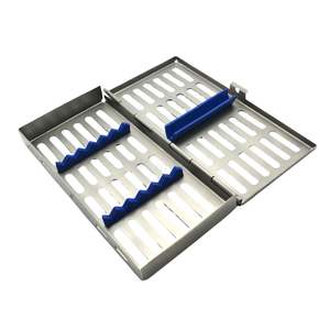 Caja de Esterilización Dental Grande con Insertos de Silicona Azul, Organizador de Instrumentos Quirúrgicos de Acero Inoxidable - Product Image 2