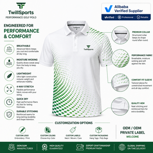 TwillSports T-shirt Homme Blanc Vert Uni à Manches Courtes Écologique Respirant Séchage Rapide Coupe Sportive Longueur Standard Tricoté - Product Image 3