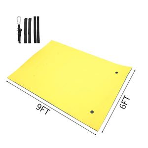 Matelas flottant pour adultes de 9 pieds, jaune et bleu, confortable, lit aquatique - Product Image 1
