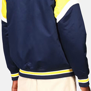 Blouson Bomber en Soie Satinée Brillante Personnalisé à Prix Abordable pour Hommes, Modèle Baseball à Boutons Pression avec Ourlet et Poignets Côtelés - Product Image 5