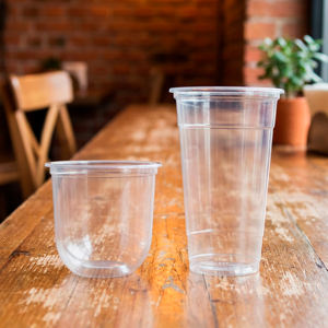 Gobelets en plastique PP jetables écologiques, design à paroi simple, option de logo personnalisé, diamètre 95 mm, fabricant à Hanoï pour le café - Product Image 1