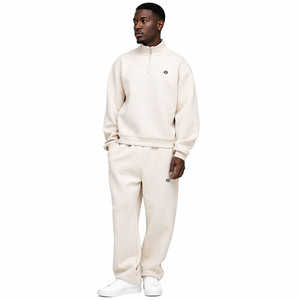 Conjunto de Sudadera con Media Cremallera y Pantalones Jogger para Hombre, de Forro Polar Pesado de 450GSM, Estilo Urbano, Chándal Personalizado OEM, Moda Oversize Personalizada, EE. UU. - Product Image 1