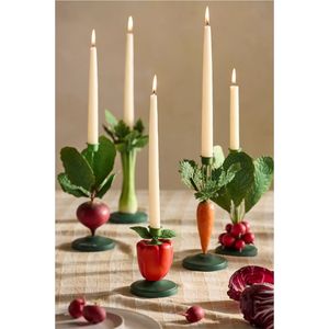 Handpainted Iron Radish Candle Holder Quirky Beetroot Taper Candlestick <b>Vegetable</b> Theme Restaurant Table Centerpiece Decor <b>Stand</b> - Product Image 4