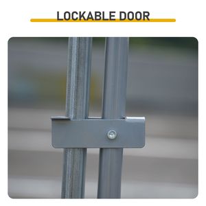 Pollaio Grande in Metallo 6.5x9.8x6.5ft con Recinto Esterno, Copertura Impermeabile, Tetto ad Arco, Zincato Resistente - Product Image 6