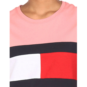 Women's <b>Pink</b> Short Sleeve V-neck Jersey Canvas T-Shirt Solid Casual Style 100% Cotton Breathable Regular Fit - Product Image 6