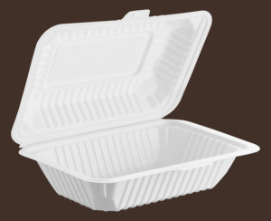 Disposable Plastic Food <b>Container</b> With Lid Microwavable <b>Takeaway</b> Box Minimalist Design 9.25 x 6.5 Inch - Product Image 1