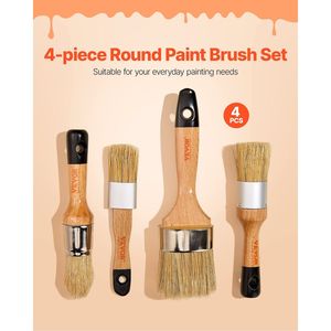 Pennello in 4 pezzi per mobili e pennelli per cera e gesso per una migliore esperienza di pittura - Product Image 2