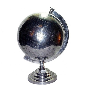 Globo de aluminio de alta calidad para decoración del hogar con base de metal, globo de metal decorativo de escritorio con artículo de artesanía india - Product Image 2