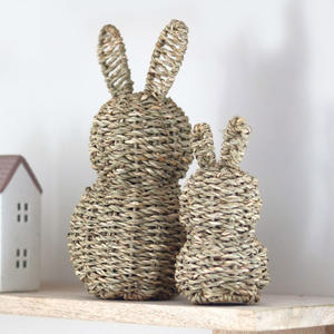 Regalos de Pascua premium para niños, conejitos artesanales de pasto marino, figuras de conejo de pasto marino al por mayor - Product Image 6