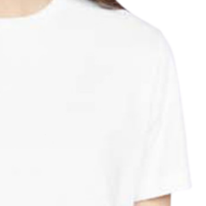T-shirt blanc à col rond et manches courtes pour femme, 100 % coton jersey, coupe classique, couleur unie, respirant, toutes saisons, en vente - Product Image 5