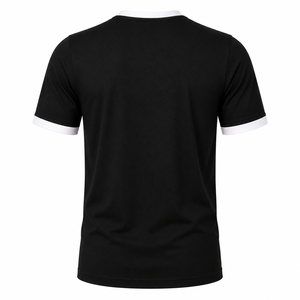 เสื้อยืดคอกลมแขนสั้นผู้ชาย ริ้งเกอร์ ตัดเย็บขอบตัดกัน ทรงเข้ารูป ผ้าคอตตอนเจอร์ซีย์ เสื้อลำลองฤดูร้อน ไม่มีแบรนด์ - Product Image 2