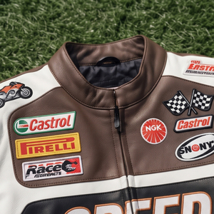 Vestes de moto en cuir véritable unisexe, design stylé pour motards, vestes en cuir OEM, vente en gros, veste de moto tendance unisexe - Product Image 5