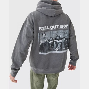 Sudadera con capucha lavada con ácido para hombre, nueva moda de otoño e invierno, diseño informal de estilo callejero con aspecto desgastado, Material de algodón 100% - Product Image 3