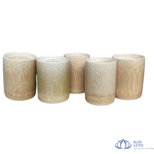 Tasse en bambou Vivian Vo Lotus Bleu, faite à la main, pour café, thé, eau, vin, bar, restaurant, vente en gros - Product Image 1