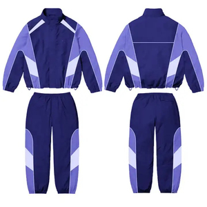 Latest <b>Design</b> 2PCS Windbreaker Tracksuit Custom Nylon Zipper Jacket Set Unisex Outdoor Camping Wear - Product Image 4