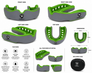 Protège-dents en silicone souple Dumela blanc et noir pour la boxe, les arts martiaux mixtes, l'entraînement, unisexe, adulte, ajustement personnalisé - Product Image 5