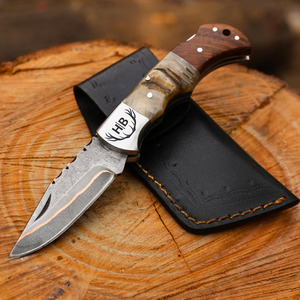 Damascus Steel Folding <b>Knife</b> Pakka Wood Handle Survival <b>Utility</b> Tactical Pocket <b>Knife</b> for Hunting Camping Razor-sharp OEM - Product Image 1