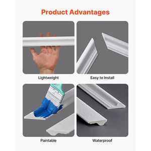 Kit di 3 Pannelli per Rivestimento Murale in Polistirolo Leggero e Facile da Dipingere, Profilo Doppio Largo e Stretto per Rivestimenti Murali - Product Image 4