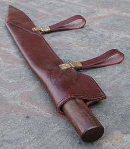 Nouveau couteau Seax Viking long en acier au carbone forgé à la main, lame de 15 pouces, finition haute brillance, ambidextre, manche en bois de noyer, os et laiton - Product Image 5