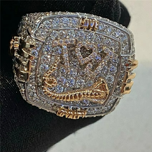 Hiphop Jewelry Customized Real VVS Moissanite Diamond 925 Silver White Gold Iced Out <b>Custom</b> Name <b>Rings</b> Personalized for Man - Product Image 2