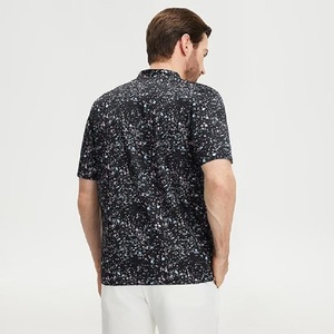 Chemise Homme à Manches Courtes Imprimé Pois Noirs Col Rose Anti-Plis Sportive en Tissu Tricoté Polyester Respirant pour Tenue Décontractée - Product Image 2