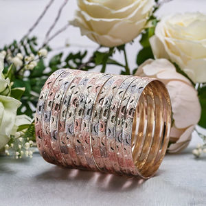 กำไลข้อมือแฟชั่นขายส่ง 3 สีเคลือบทอง, กำไลข้อมือชุบหลายสี, กำไลข้อมือ 3 สีทันสมัย, กำไลข้อมือทองเหลืองสามสี - Product Image 3