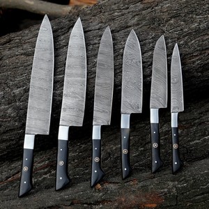 6 Pcs Hand Forged Damascus Steel Full Tang Kitchen <b>Knife</b> Chef <b>Set</b> Ambidextrous Wood Handle 6-7.9 Inches Blade Length OEM - Product Image 3