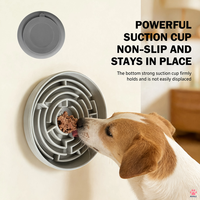 Gamelle anti-glouton en silicone pour chien avec base à ventouse, antidérapante, type labyrinthe, facile à nettoyer, capacité 600 ml