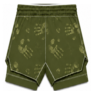 Olive Green <b>White</b> <b>Swim</b> <b>Shorts</b> Lightweight Quick Dry Breathable Drawstring Waist Training Performance Athletic Swimming - Product Image 2