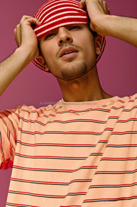 Camisetas Oem de alta calidad para hombre, fabricantes chinos de ropa, camiseta a rayas, cuello redondo, camisetas a rayas de gran tamaño - Product Image 5