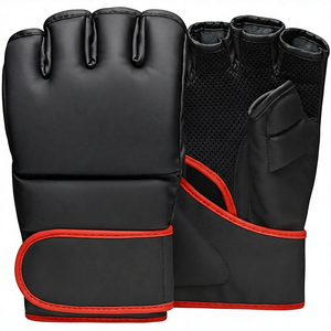 Gants de MMA personnalisés avec logo OEM imprimé, en cuir PU, sangle de poignet réglable, fermeture auto-agrippante, unisexe, pour entraînement de frappe sur sac de frappe lourd - Product Image 2