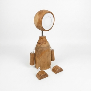 Lampe de table électrique en bois au design unique pour la décoration de la chambre et du salon - Product Image 1