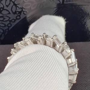Anillo de eternidad completo con corte baguette y marquise de moissanita para mujer, plata 925 original, regalo de promesa nupcial para ella - Product Image 5