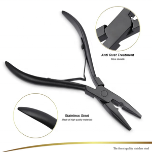 Logotipo personalizado 4,5 cm Forma de cubierta Diseño ergonómico Acero inoxidable y silicona Alicates para extensiones de cabello para extensiones de cinta - Product Image 3