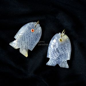 Colgante de Pez Iolite AAA, Plata 925, Collar de Piedras Preciosas Hecho a Mano, Amuleto de Cristal Curativo Tallado a Mano, Joyería de Lujo de Moda al por Mayor - Product Image 4