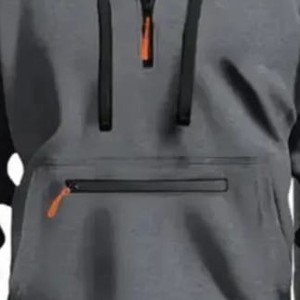 Survêtement unisexe d'hiver 2026 pour le sport, 100 % coton, doublure polaire respirante, col montant, fermeture à cordon, design 2-en-1, coupe fendue - Product Image 6