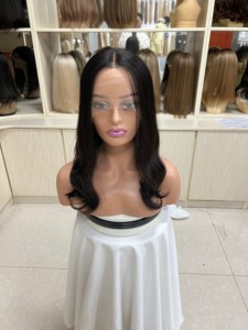 Perruques chinoises en gros à ondulations longues sans colle, pré-épilées, en cheveux humains vierges bruts HD transparents pour perruques Lace Front, petites/grandes tailles - Product Image 1