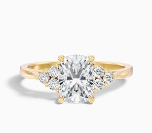 Cushion Cut Moissanite <b>Ring</b> 925 Sterling <b>Silver</b> White Gold Plated Elegant <b>Solitaire</b> Engagement Minimalist Wedding Anniversary - Product Image 1