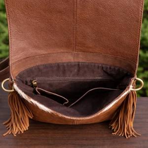 Bolso de Mensajero Estilo Bohemio Vintage, Hecho a Mano, con Flecos de Cuero Tallado a Mano, Diseño Occidental, Piel de Vaca, Estilo Gitano - Product Image 6