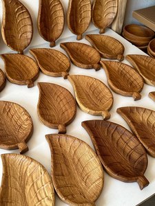 Bandejas de madera, bandeja para servir, bandeja de madera natural, tabla para servir alimentos, bandeja de madera rústica, para cocina y comedor - Product Image 6