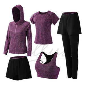 Ensemble de yoga 5 pièces le plus vendu, léger, pour femmes, prix de gros, nouveau design, ensemble de yoga pour femmes en vente - Product Image 4