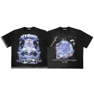 เสื้อยืดคอกลมแขนสั้นไซส์ใหญ่พิเศษสำหรับผู้ชาย Cybercraft สีดำ หนัก 300 กรัม สไตล์สตรีท ผ้าเจอร์ซีย์คอตตอน - Product Image 2