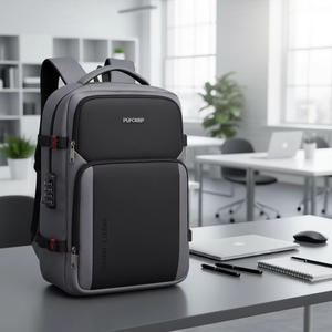 Premium Hard Shell Commuter <b>Backpack</b> Water Resistant Office Laptop Bag with Anti Theft Combination Lock and Side <b>Straps</b> - Product Image 2