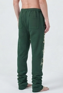 Pantalones de chándal de invierno para hombre con cordón en la cintura, bordado personalizado, estampados laterales, efecto desgastado, de tejido grueso 420 GSM - Product Image 4
